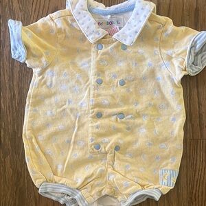 GYMBOREE - vintage Yellow and Blue Baby Romper